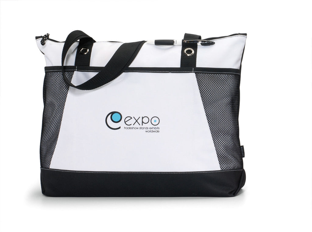 Venture Convention Tote with Mesh Bottle Pockets Transfer - Black - View 1