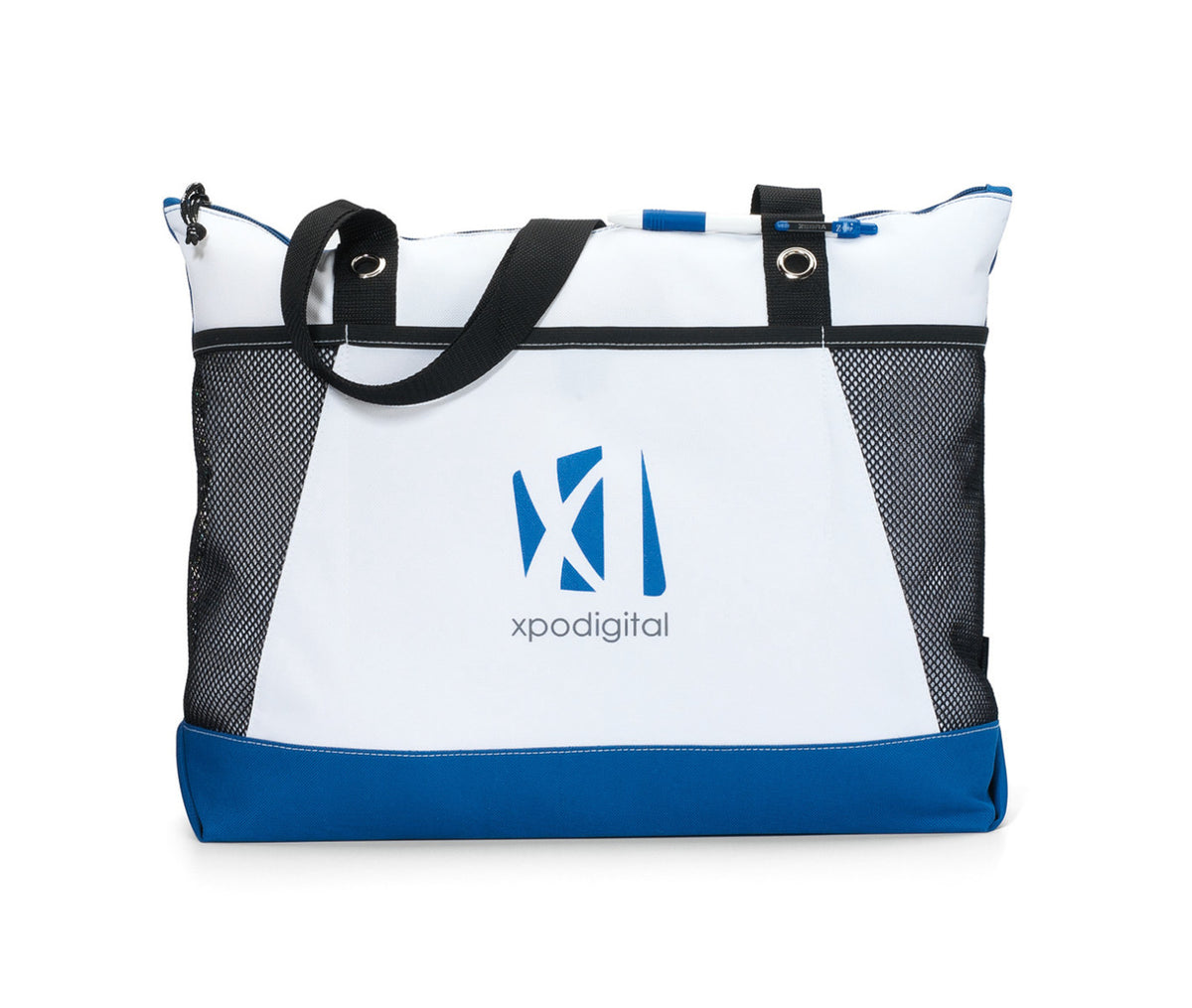 Venture Convention Tote with Mesh Bottle Pockets Transfer - Royal Blue - View 1