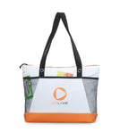 Venture Convention Tote with Mesh Bottle Pockets Transfer - Tangerine Orange - View 1