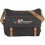 Venture Cotton Canvas Laptop Messenger, 15 Inches Embroidery - Charcoal - Front