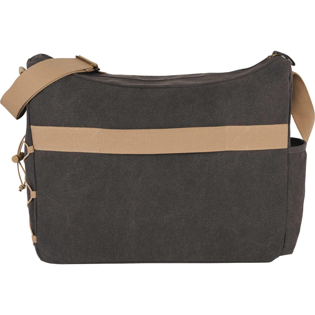 Venture Cotton Canvas Laptop Messenger, 15 Inches Transfer - Charcoal - Front 2