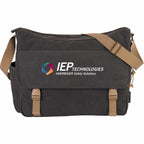 Venture Cotton Canvas Laptop Messenger, 15 Inches Transfer - Charcoal - Front