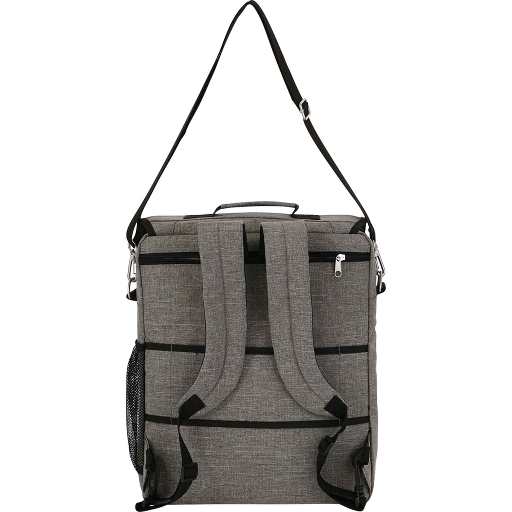 Verona Vertical Laptop Briefcase with Backpack Straps Transfer - Graphite - Back