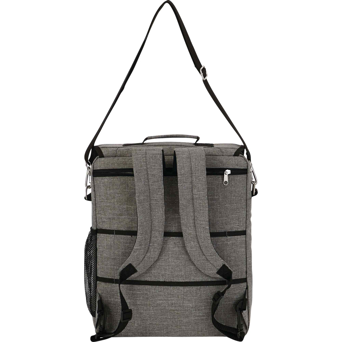 Verona Vertical Laptop Briefcase with Backpack Straps Transfer - Graphite - Back