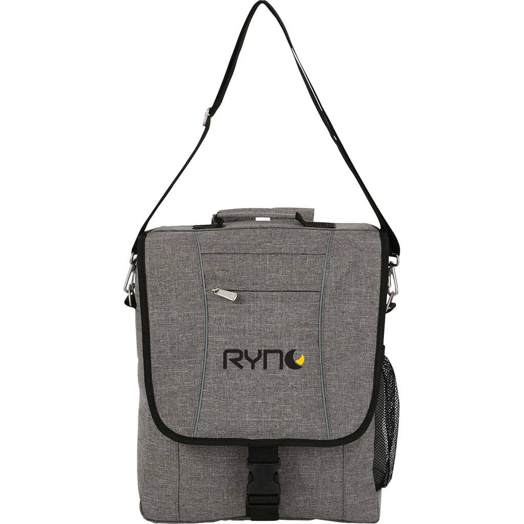 Verona Vertical Laptop Briefcase with Backpack Straps Transfer - Graphite - Front