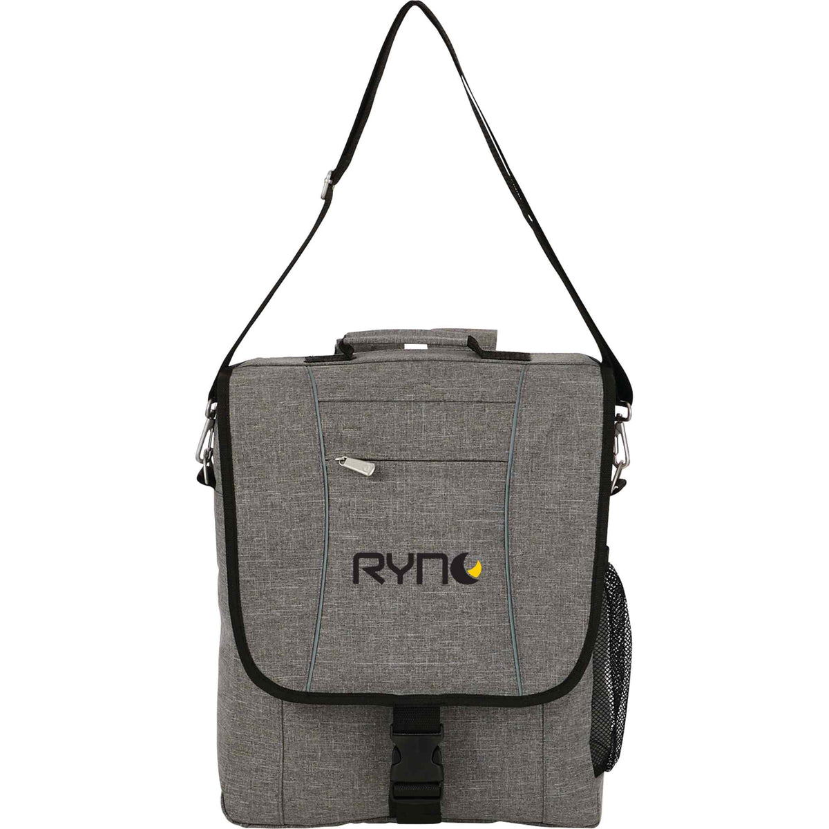 Verona Vertical Laptop Briefcase with Backpack Straps Transfer - Graphite - Front