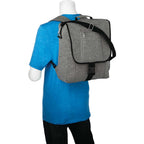 Verona Vertical Laptop Briefcase with Backpack Straps Transfer - Graphite - Photo 3