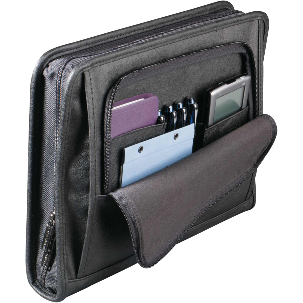 Versa-Folio Zippered Padfolio with Removable Binder Debossing - Black - Photo