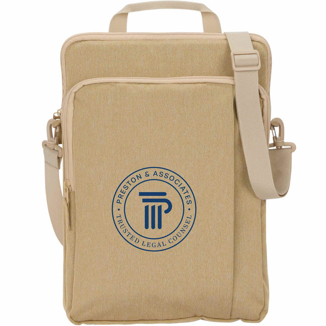 Vertical Messenger Bag in Recycled Polyester, Tan Full Color