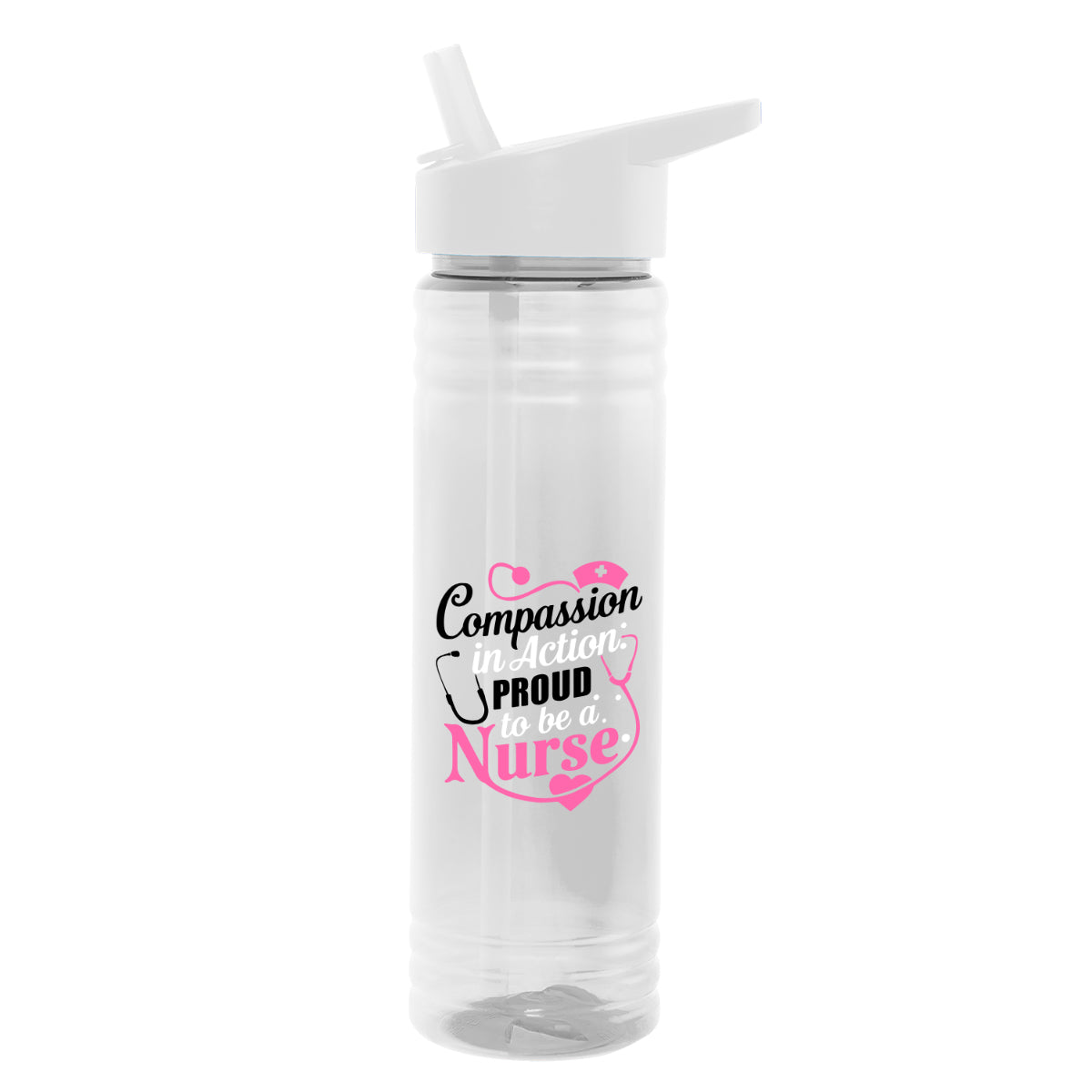 Vibe Bottle in Full Color, 24 oz - Clear - Colorbrite