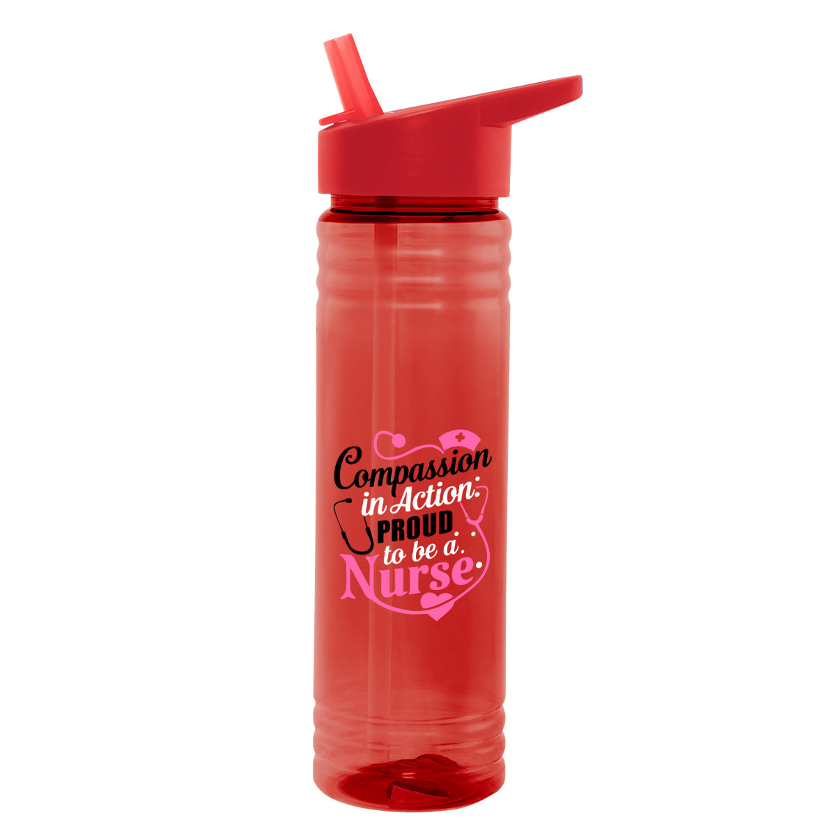 Vibe Bottle in Full Color, 24 oz - Red - Colorbrite