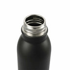 Vida Single Wall Stainless Steel Bottle, 24 oz Laser Engraving - Black - Top Open