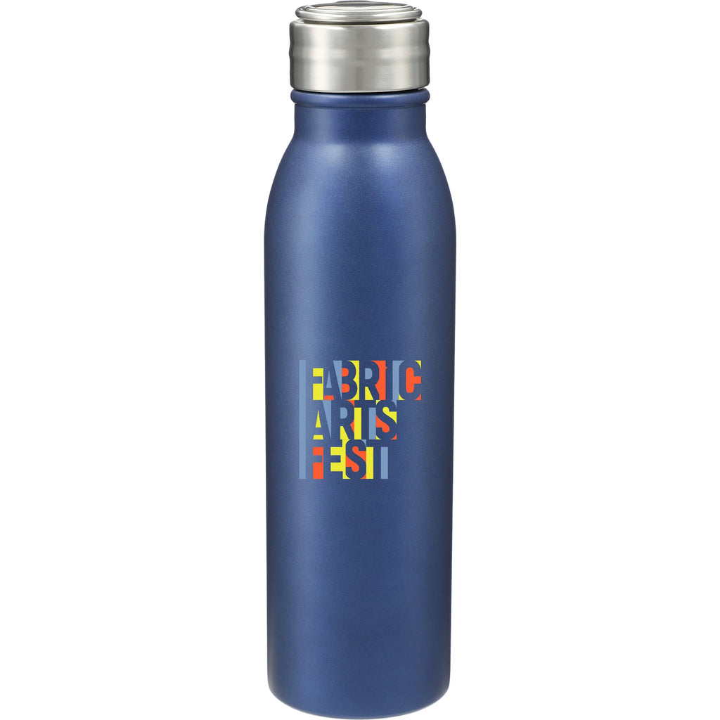 Vida Single Wall Stainless Steel Bottle, 24 oz Laser Engraving - Navy - Front