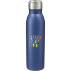 Vida Single Wall Stainless Steel Bottle, 24 oz Laser Engraving - Navy - Front