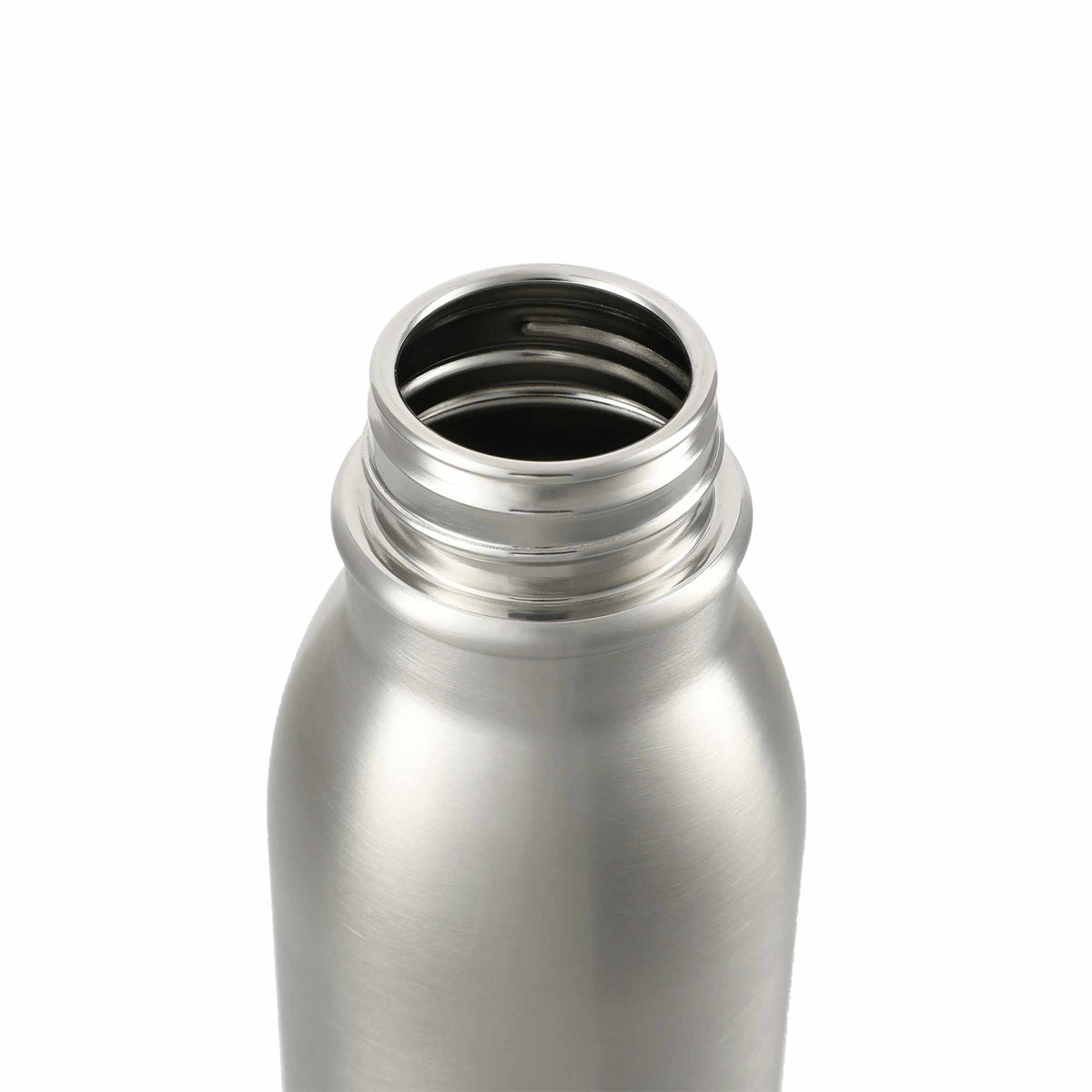 Vida Single Wall Stainless Steel Bottle, 24 oz Laser Engraving - Silver - Top Open