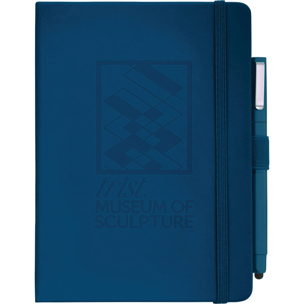 Vienna Hardcover Journal and Stylus Pen Set, 5 x 7 Inches Full Color - Navy - Front