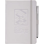 Vienna Hardcover Journal and Stylus Pen Set, 5 x 7 Inches Full Color - Silver - Front