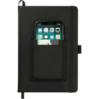 Vienna Journal with Phone Pocket and Card Slot, 5.5 x 8.5 Inches Debossing - Black - Front