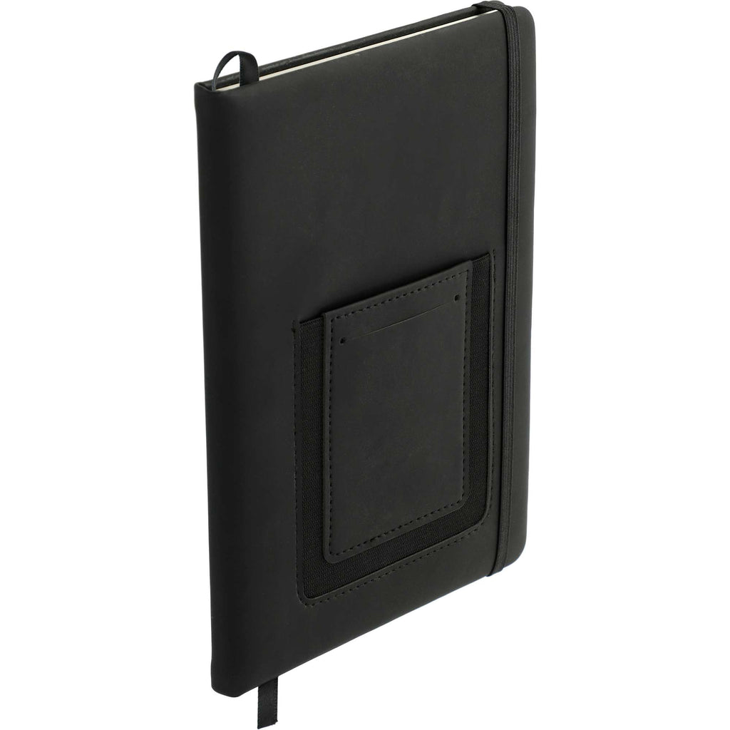 Vienna Journal with Phone Pocket and Card Slot, 5.5 x 8.5 Inches Debossing - Black - Right Angle 2