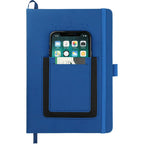 Vienna Journal with Phone Pocket and Card Slot, 5.5 x 8.5 Inches Debossing - Navy - Front 2