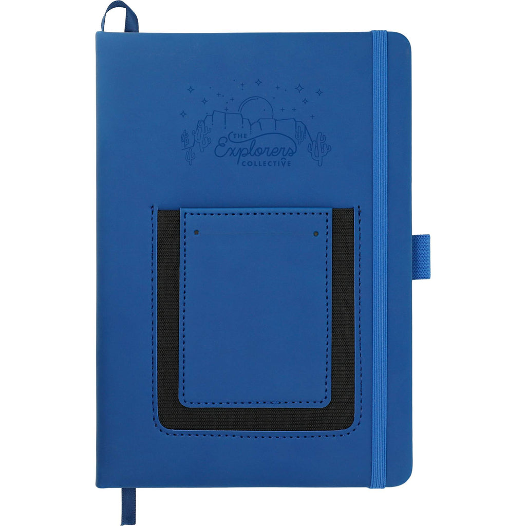 Vienna Journal with Phone Pocket and Card Slot, 5.5 x 8.5 Inches Debossing - Navy - Front