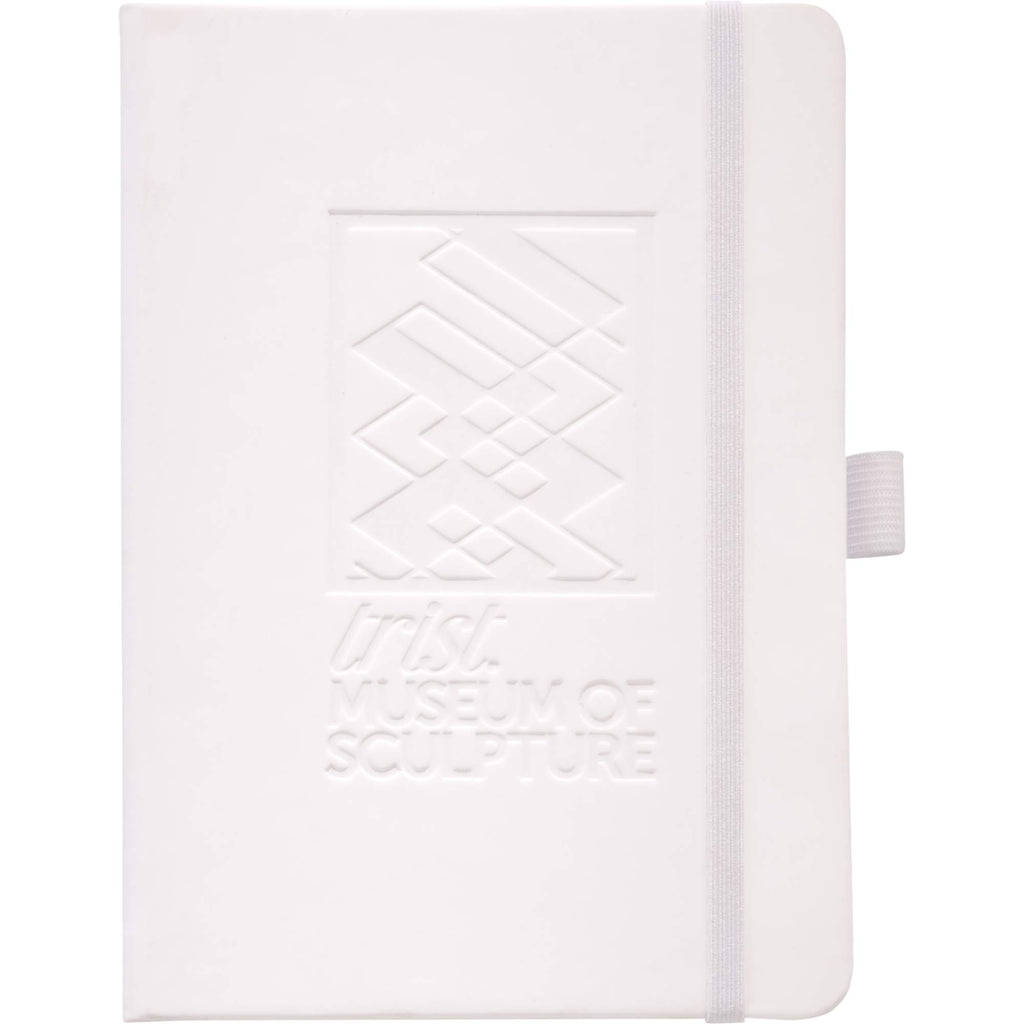 Vienna Soft Touch Hardcover Journal, 5 x 7 Inches Debossing - White - Front