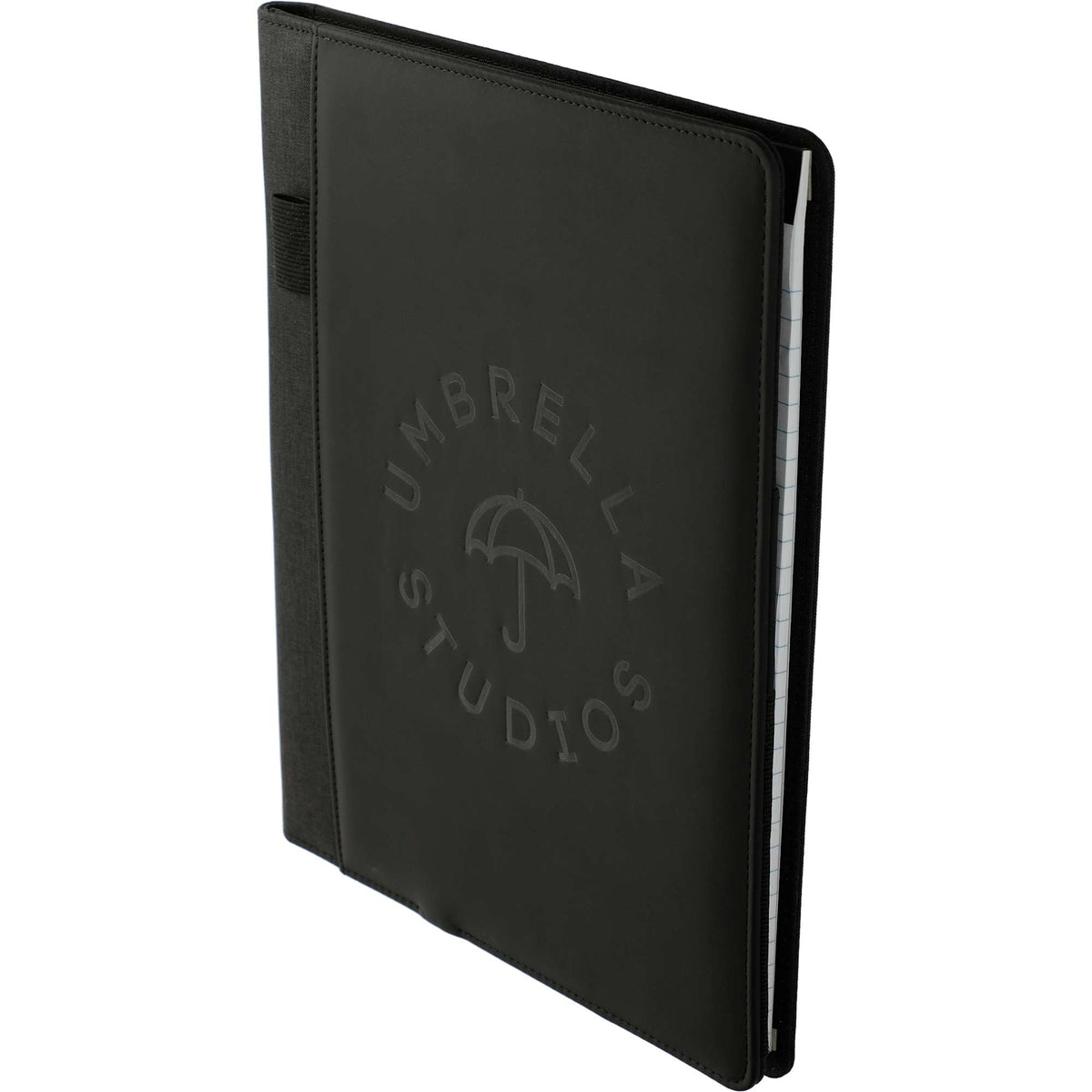 Vienna Wireless Charging Writing Pad, 10 x 12.5 Inches Debossing - Black - Left Angle