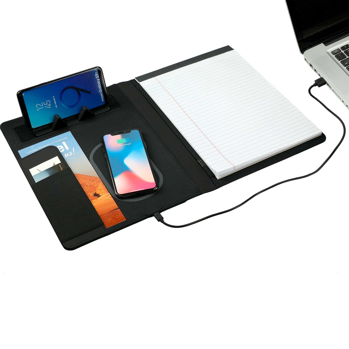 Vienna Wireless Charging Writing Pad, 10 x 12.5 Inches Debossing - Black - Photo