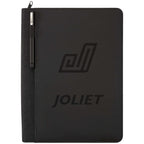 Vienna Zip Padfolio with Heathered Back Cover Debossing - Gray - Front