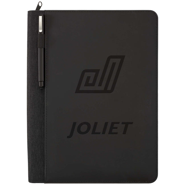 Vienna Zip Padfolio with Heathered Back Cover Debossing