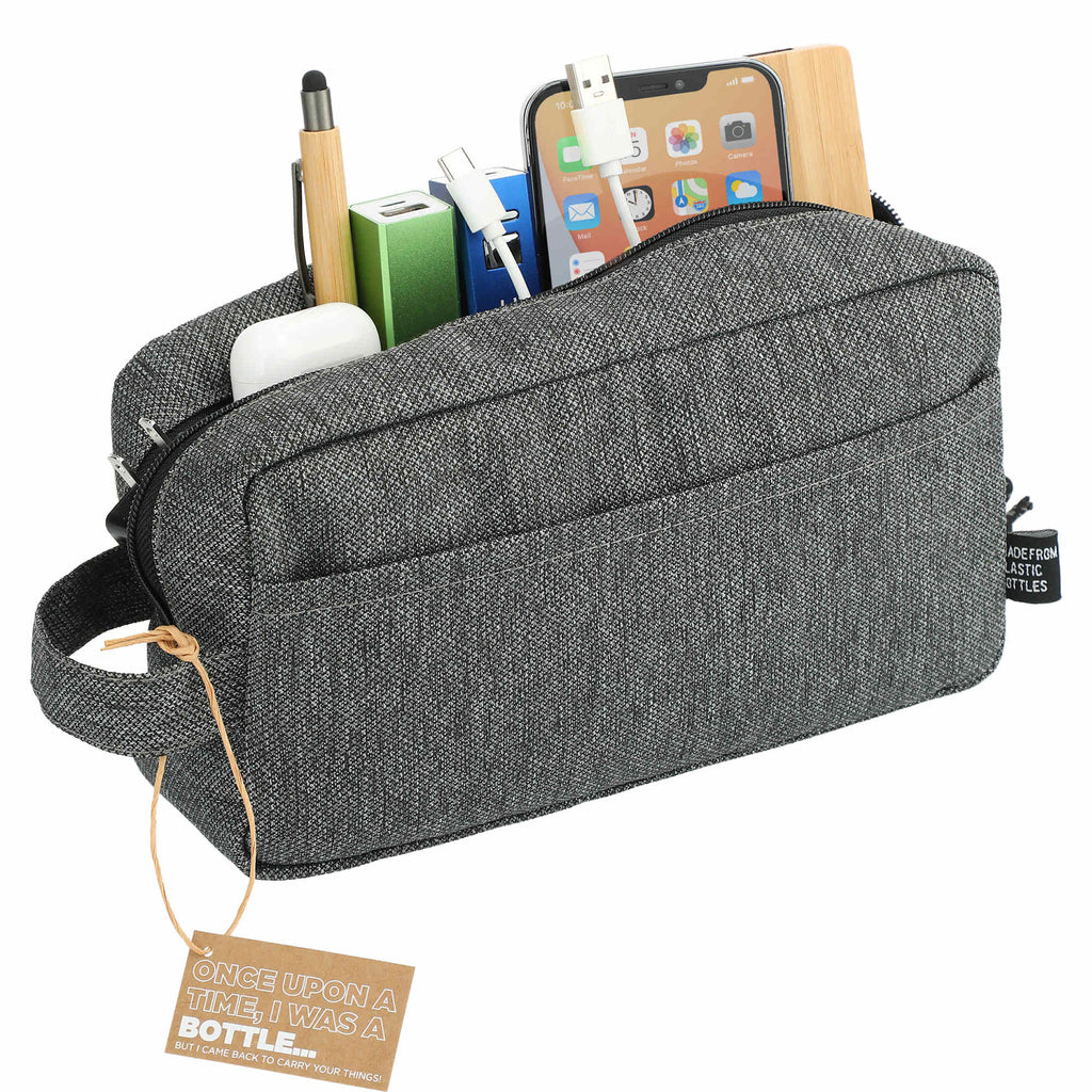 Vila Dopp Kit in Recycled Polyester Full Color - Graphite - Right Angle 6
