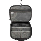 Vila Hanging Travel Organizer with Toothbrush Loop Embroidery - Graphite - Open Hang