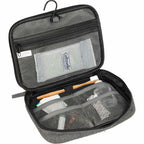 Vila Hanging Travel Organizer with Toothbrush Loop Embroidery - Graphite - Propped
