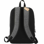 Vila Laptop Backpack in Recycled 600D Polyester, 15 Inch Embroidery - Graphite - Back