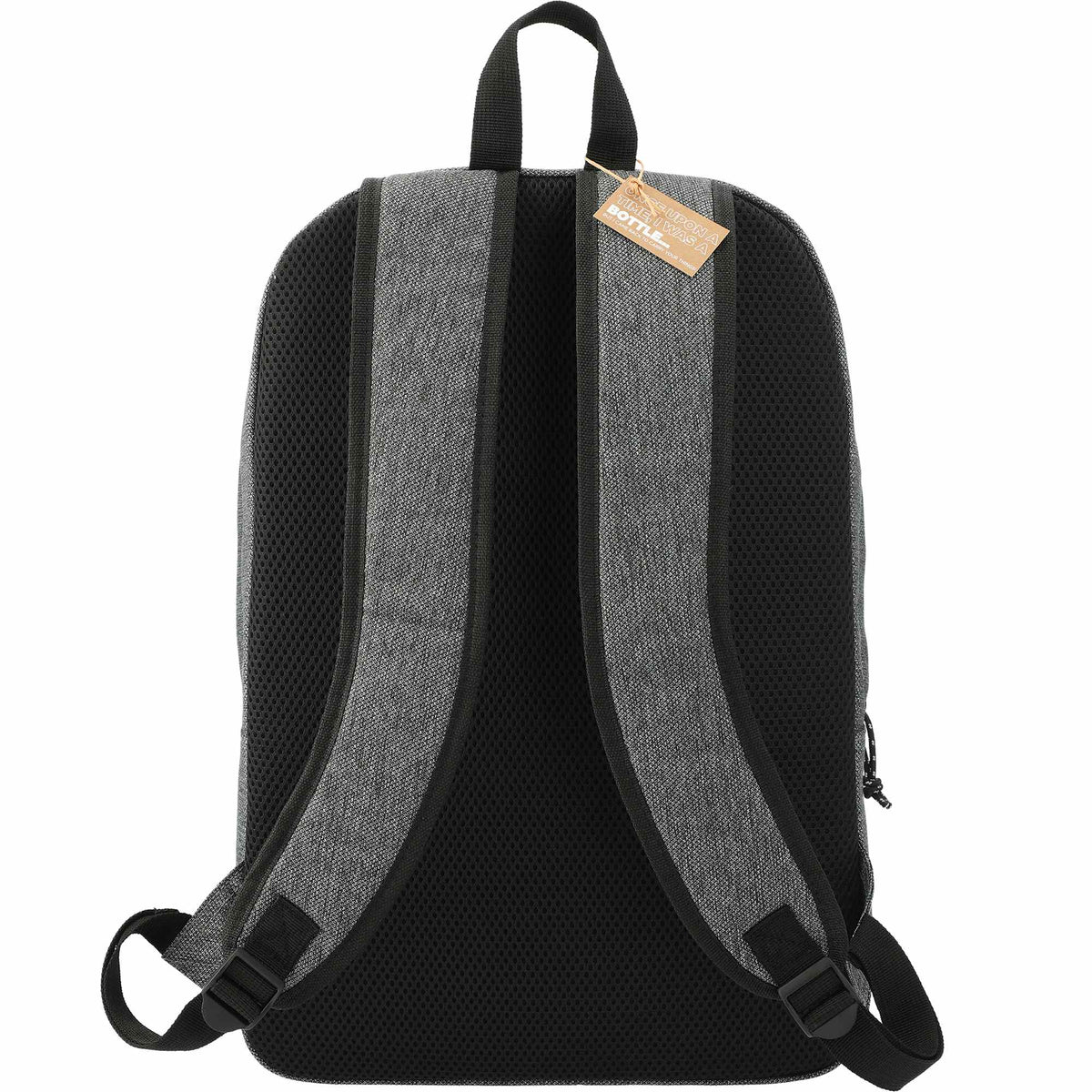 Vila Laptop Backpack in Recycled 600D Polyester, 15 Inch Embroidery - Graphite - Back
