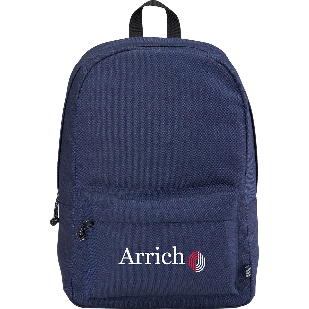 Vila Laptop Backpack in Recycled 600D Polyester, 15 Inch Full Color - Navy - Front