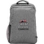 Vila Recycled Commuter Backpack, 15 Inch Embroidery - Graphite - Front