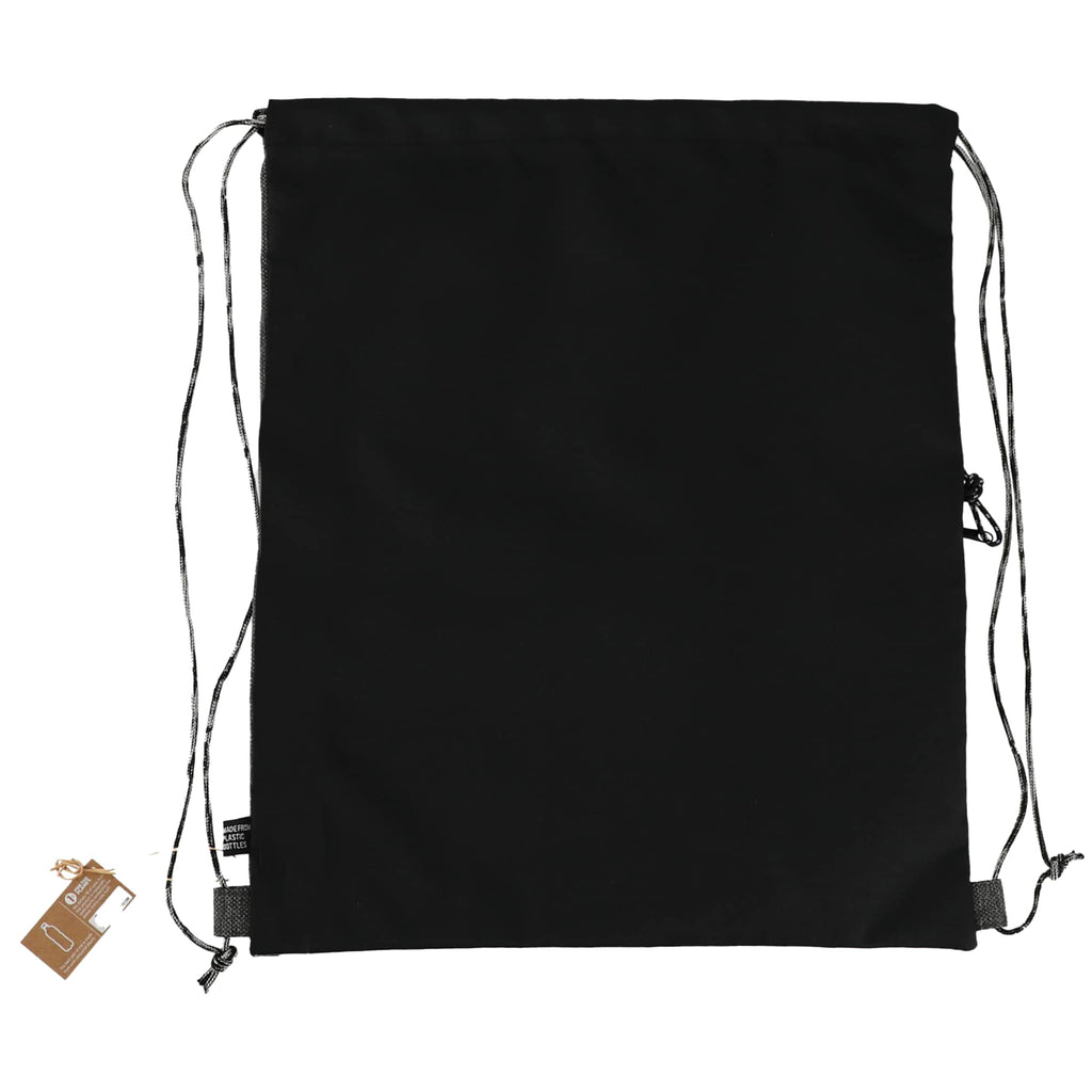 Vila Recycled Drawstring Bag with Marled Cords Embroidery - Graphite - Back