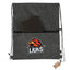 Vila Recycled Drawstring Bag with Marled Cords Embroidery - Graphite - Front