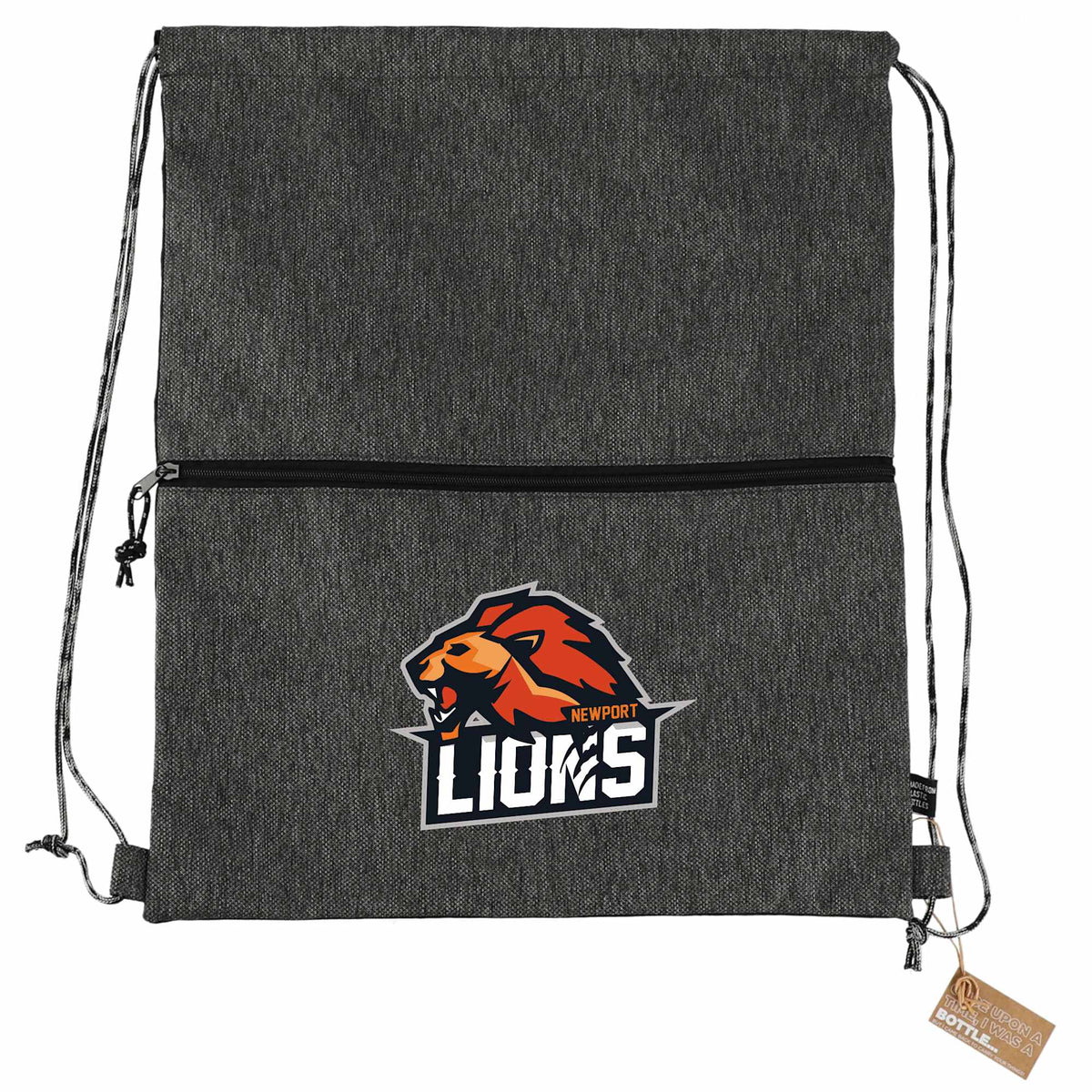 Vila Recycled Drawstring Bag with Marled Cords Full Color - Graphite - Front 2