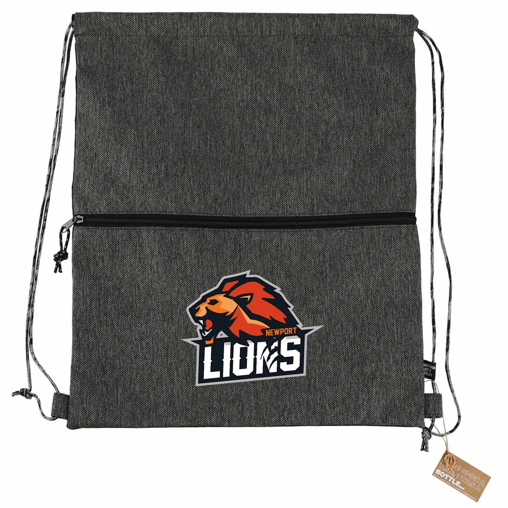 Vila Recycled Drawstring Bag with Marled Cords - Graphite - Front 2