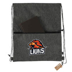 Vila Recycled Drawstring Bag with Marled Cords - Graphite - Front