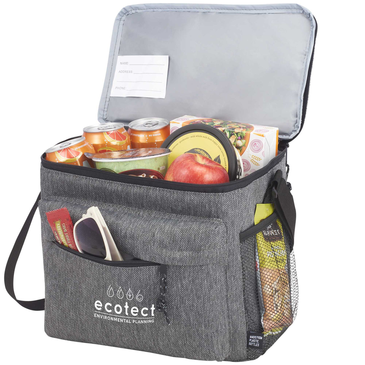 Vila Recycled Lunch Cooler for 12 Cans Full Color - Graphite - Left Angle