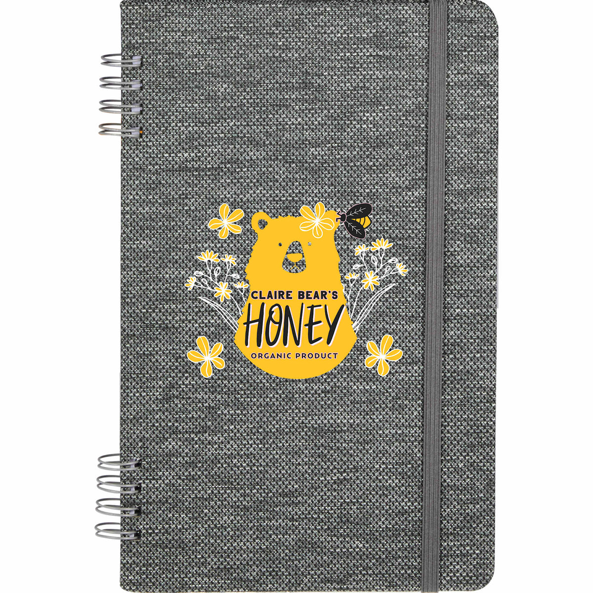 Vila Spiral Notebook with Recycled Hard Cover, 5 x 7 Inches Full Color - Graphite - Front