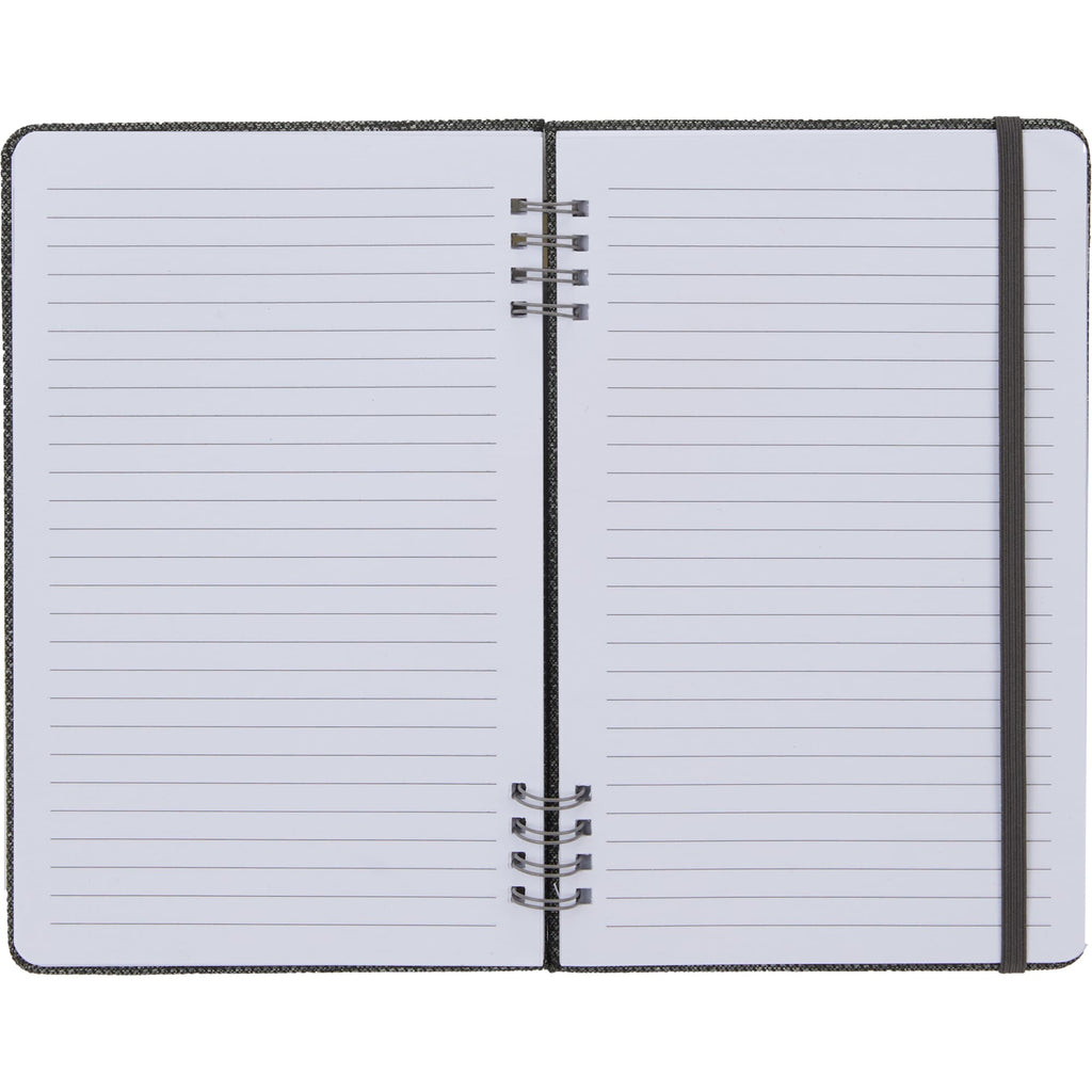 Vila Spiral Notebook with Recycled Hard Cover, 5 x 7 Inches Full Color - Graphite - Open