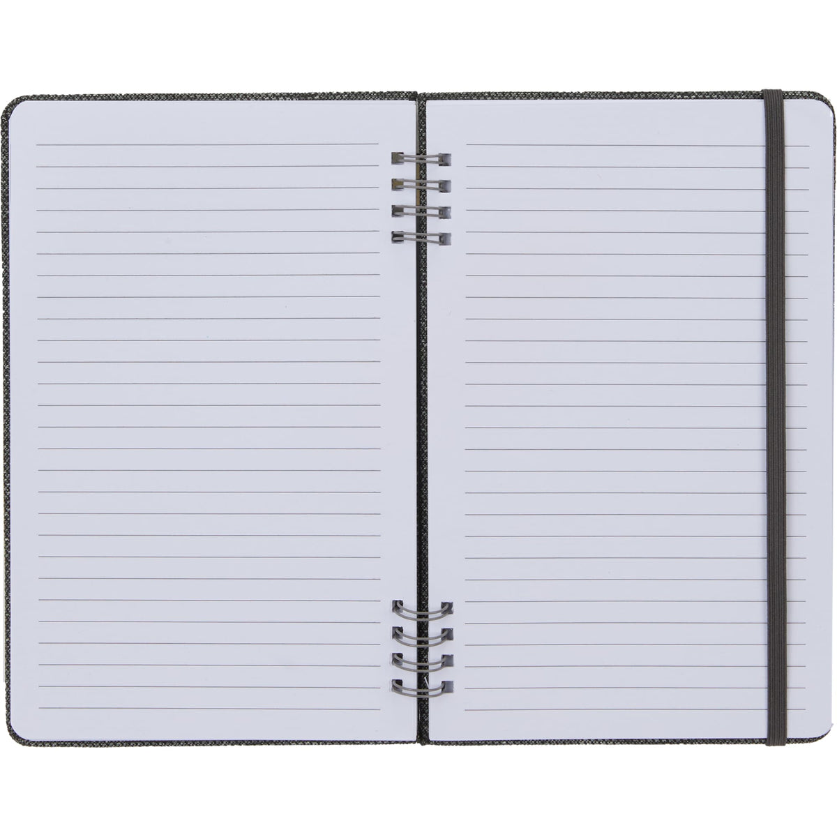 Vila Spiral Notebook with Recycled Hard Cover, 5 x 7 Inches Full Color - Graphite - Open
