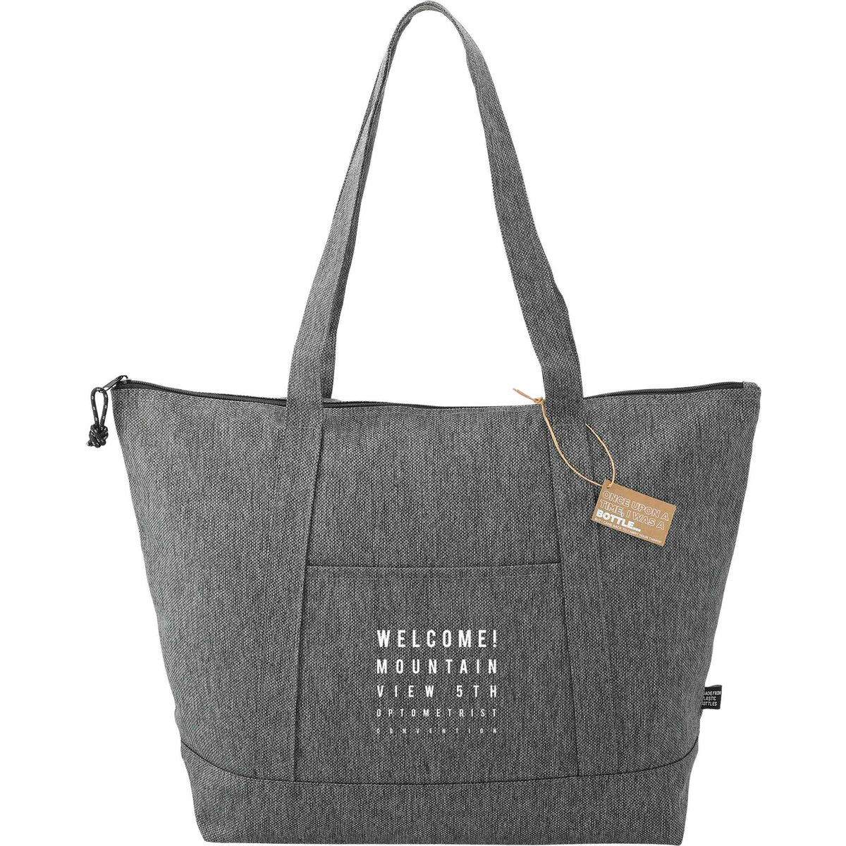 Vila Zippered Tote in Recycled Polyester Full Color - Graphite - Front