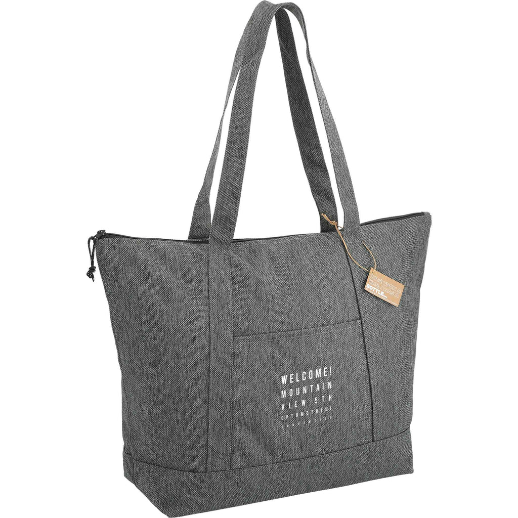 Vila Zippered Tote in Recycled Polyester Full Color - Graphite - Right Angle