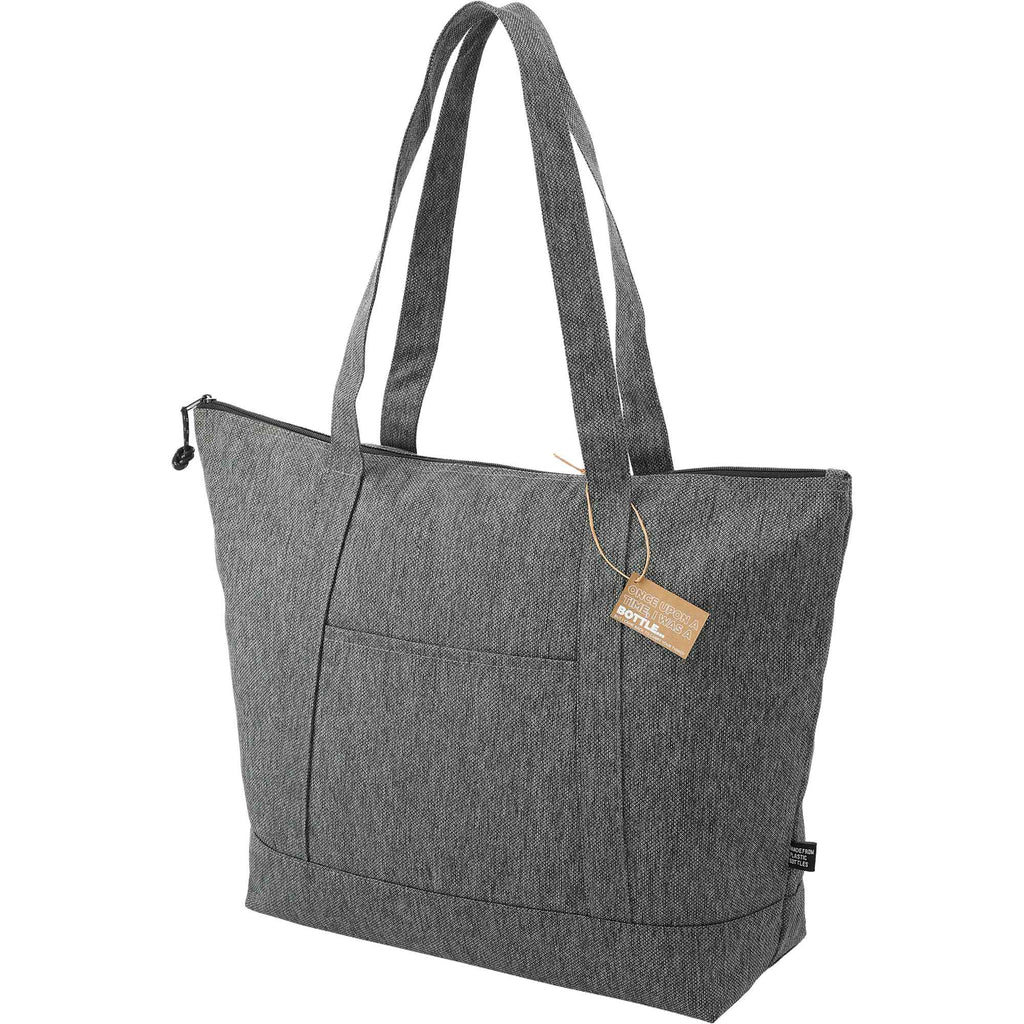 Vila Zippered Tote in Recycled Polyester - Graphite - Left Angle 2