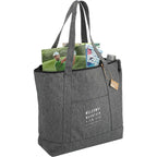 Vila Zippered Tote in Recycled Polyester - Graphite - Right Angle 2